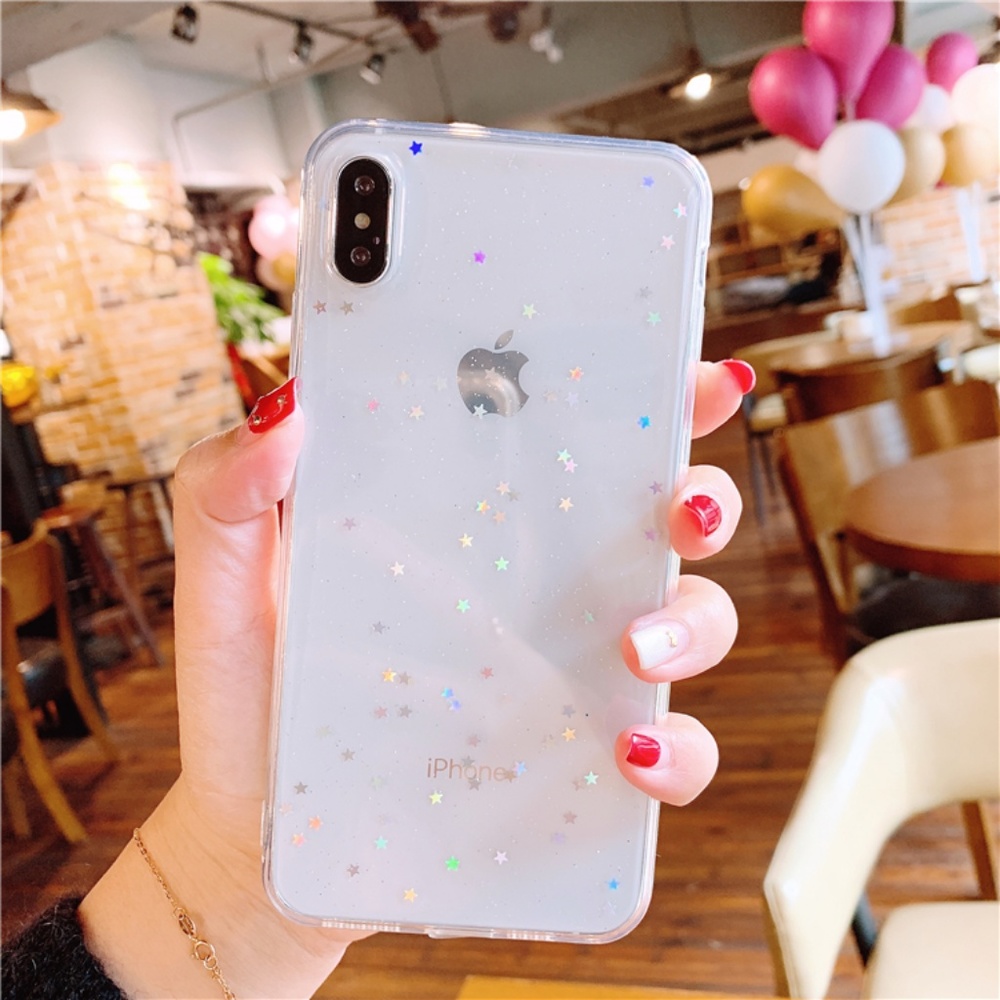 iPhone Holographic Clear Star Case